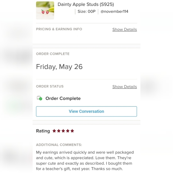 Dainty Apple Studs (S925) - Only 2 left! - Picture 9 of 10